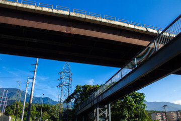 Fototapeta premium Abandoned structures of the Guarenas and Guatire metro in the Miranda state in Venezuela