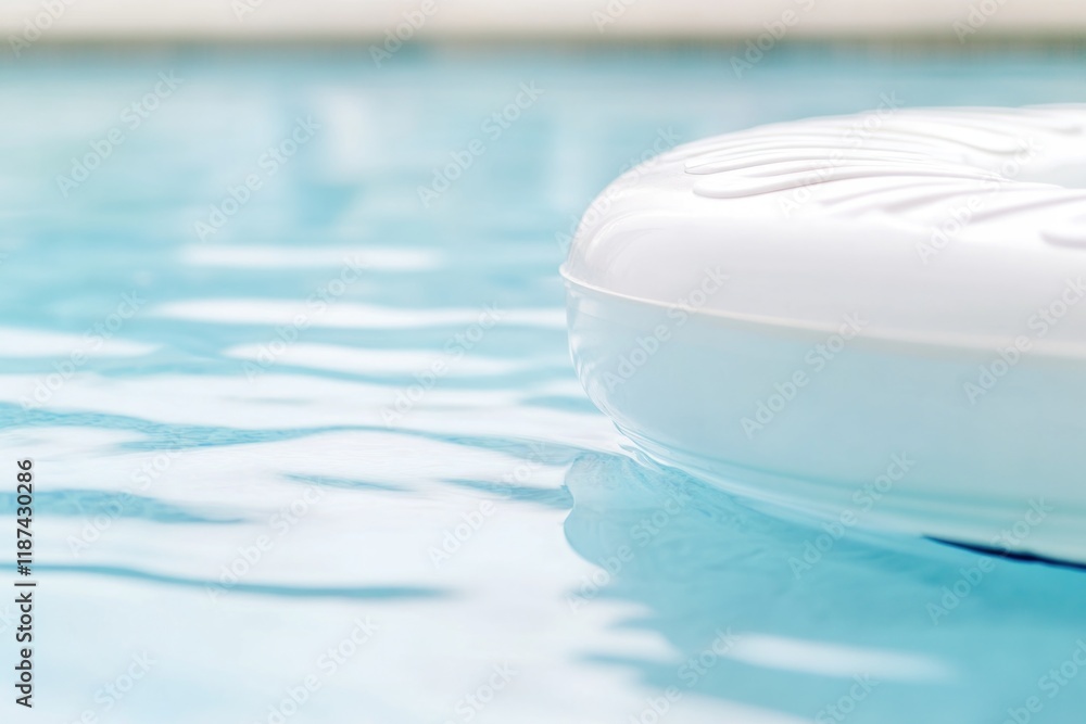 Aufkleber A white object floats on the surface of a calm body of water, suitable for use as a symbol or motif in designs