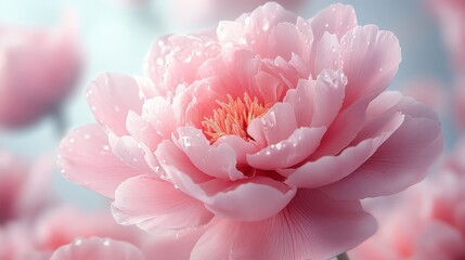 closeup of a peony on a white backgroun