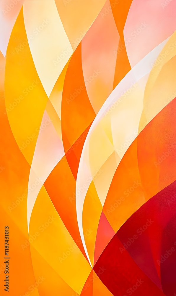 Aufkleber diagonal lines in shades of orange and yellow with soft blue circles make up this abstract pattern.
