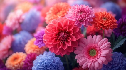 Fototapeta premium A close-up shot of a colorful flower arrangement