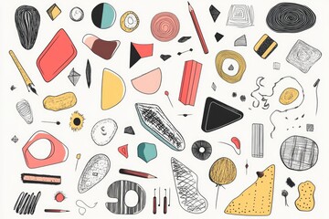 A collection of diverse items set against a clean white surface, ideal for showcasing products or concepts