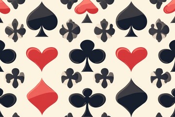 Fototapeta premium A close-up shot of a card game pattern featuring hearts and spades