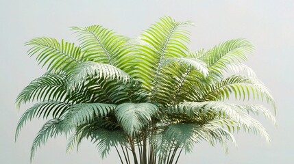 Intricate 3D Rendering of Isolated Fern Tree with Detailed Fronds