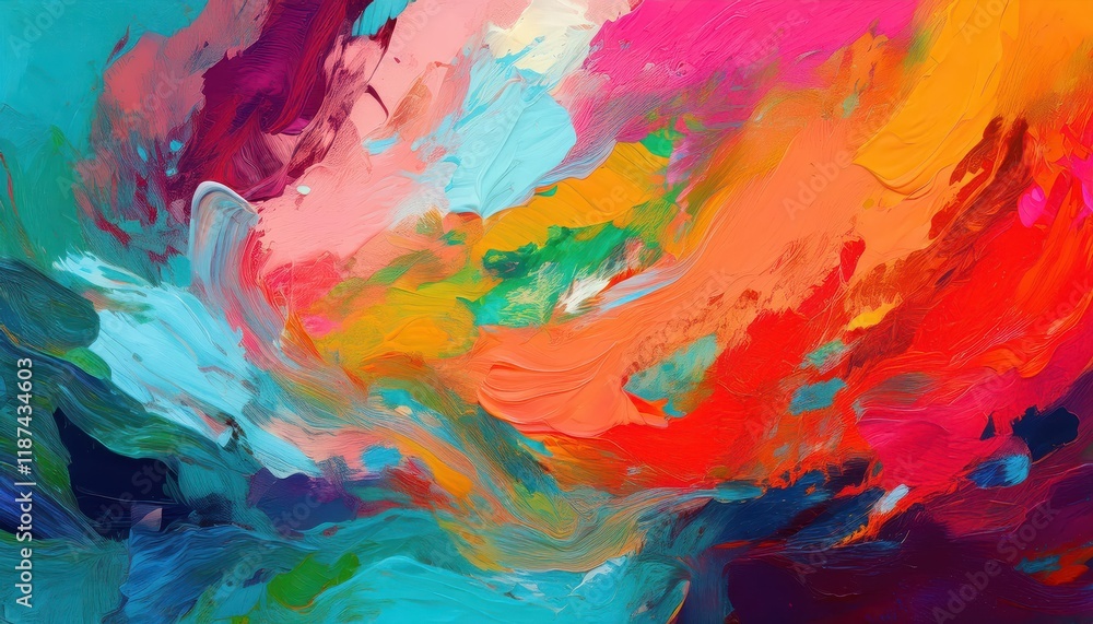 Poster vibrant abstract panorama art colorful swirls and textures create a mesmerizing landscape backdrop
