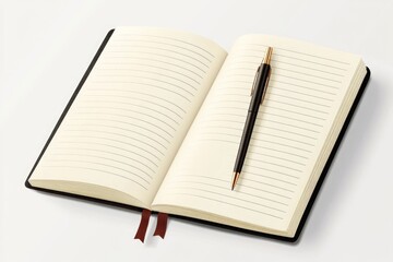 A person working at a desk with a notebook and pen