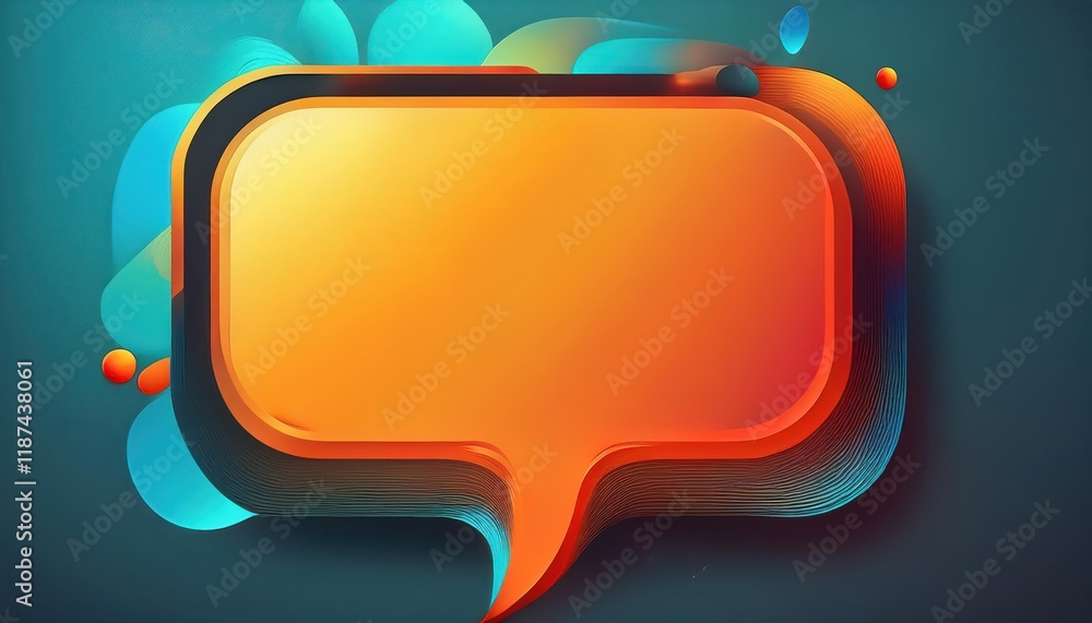 Poster Vibrant Square Speech Bubble in Highlight Color Against a Minimal Background Geometric Art Focusing on Shape and Contrast