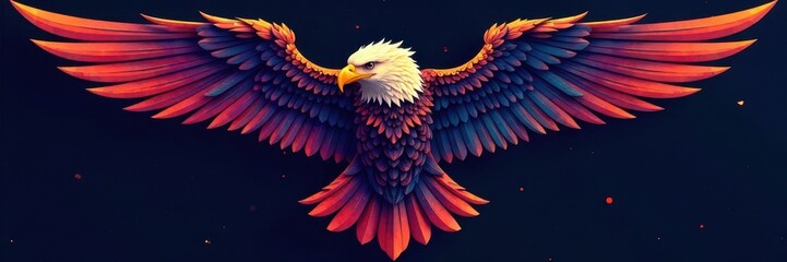 Obraz premium Geometric eagle design, bold lines and shapes , adult, simple