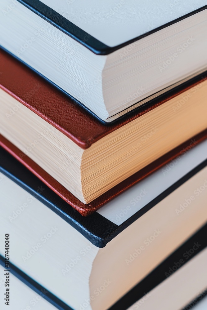 Poster a collection of books stacked vertically