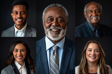 Collage of Diverse Headshot Photos for Avatar Creation