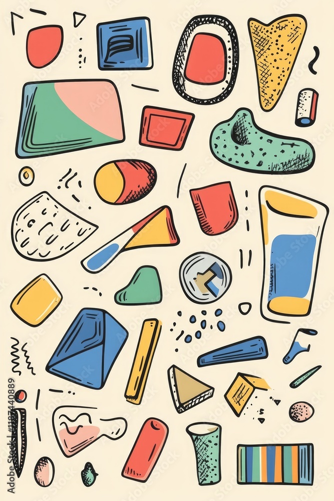 Poster A collection of objects gathered in one place, often used as a decorative arrangement or storage solution