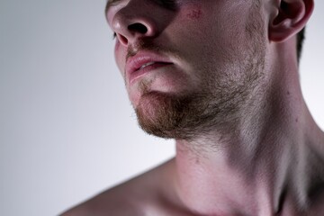 Obraz premium A close-up shot of a man wearing a tie, suitable for business or formal occasion