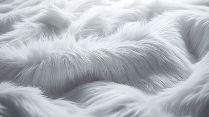 Obraz premium Close-Up of Soft, Fluffy White Fur Texture, Delicate, Cozy, Warm, Natural Beauty