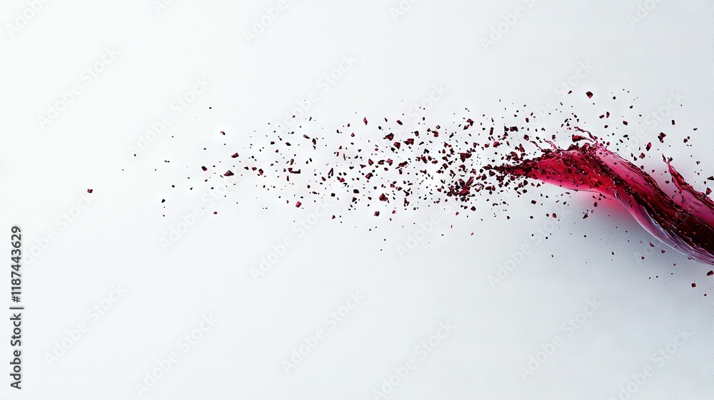 Poster a red object on a white background another red object on a white background