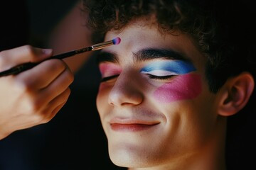 Obraz premium A person receiving makeup treatment