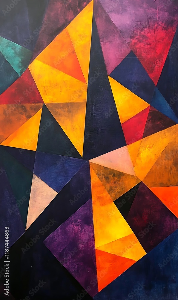Poster Bright orange and purple shapes blend seamlessly in an abstract backdrop, creating a smooth and artistic composition.