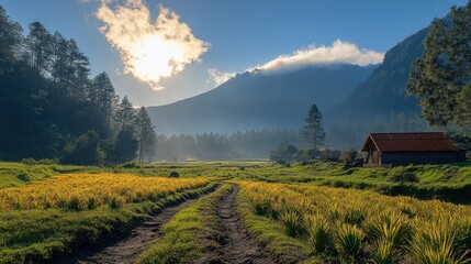 Fototapeta premium mount bromo an active volcano one of the most tourist attractions in east java indonesia the volcano belongs to the bromo tengger semeru national park cemoro lawang is a village near mount bromo