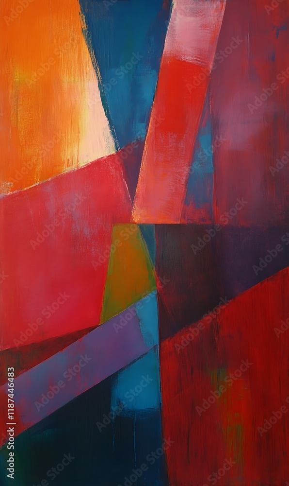 Aufkleber abstract background with overlapping red and blue geometric shapes creating a modern, stylish look