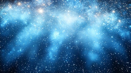 Fototapeta premium Cosmic nebula with blue hues and bright stars.