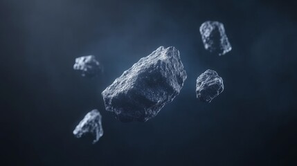 Asteroid Belt in Space with Floating Rocks, Cinematic, Epic, Dramatic, Outer Space Exploration