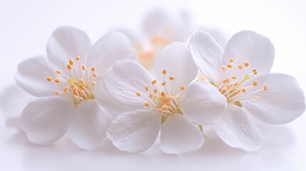 Fototapeta premium portrait of a jasmine flower close up isolated on a white backgroun