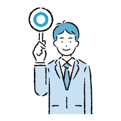 正解を説明するスーツを着た男性