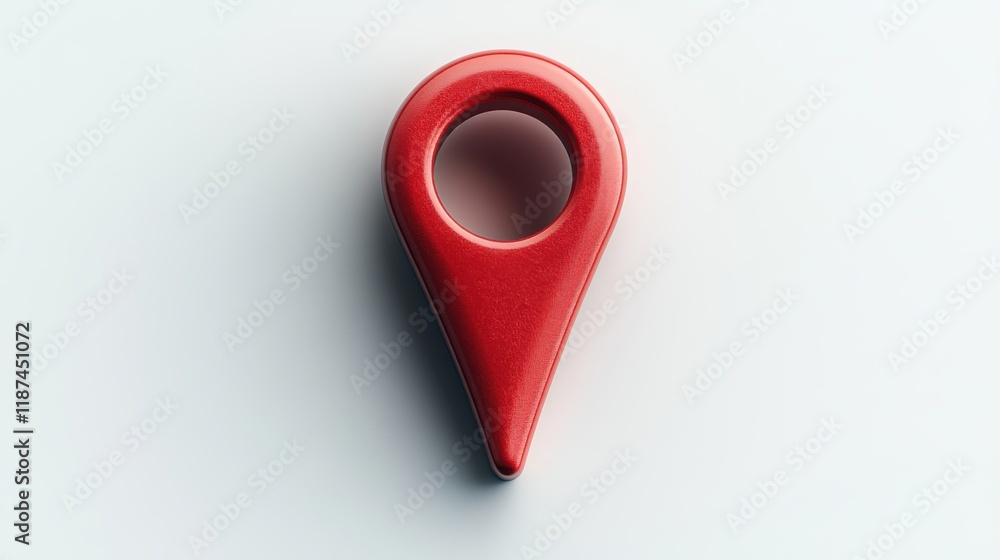 Poster red map pointer isolated on transparent background catoon style