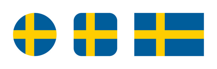 Naklejka premium Sweden flag icon set