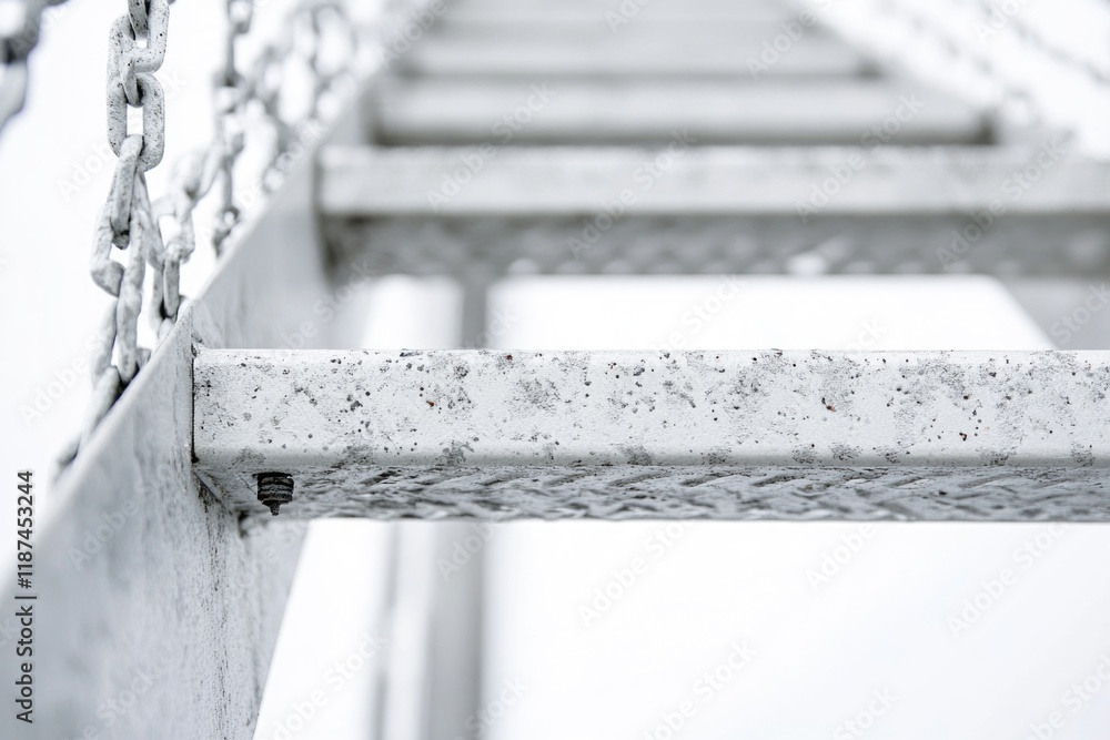 Aufkleber close-up view of a metal structure with intricate details and textures