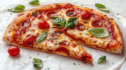 slice of pizza with oliv isolated on transparent background