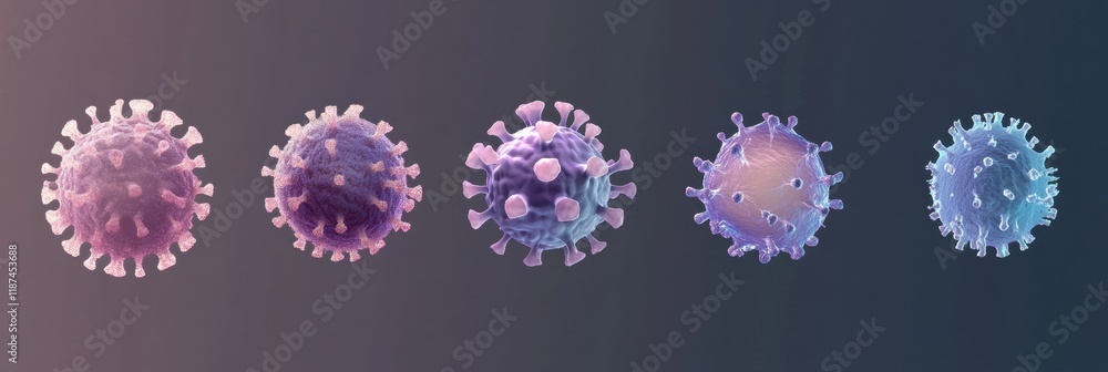 Poster progression of virus forms demonstrating complexity from basic structure to advanced morphology. gen