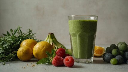 Fototapeta premium Mulher bebendo suco verde, mulher saudável, vida saudável, modelo fitness, beleza natural.