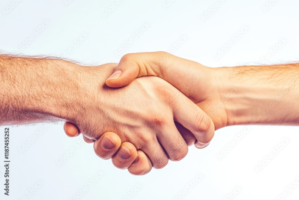 Poster two individuals shaking hands in a professional setting
