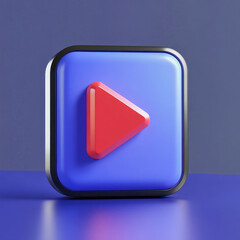Colorful play icon symbol representing digital media in a modern setting