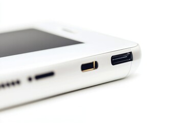 A close-up view of a cell phone lying on a table, ready for use