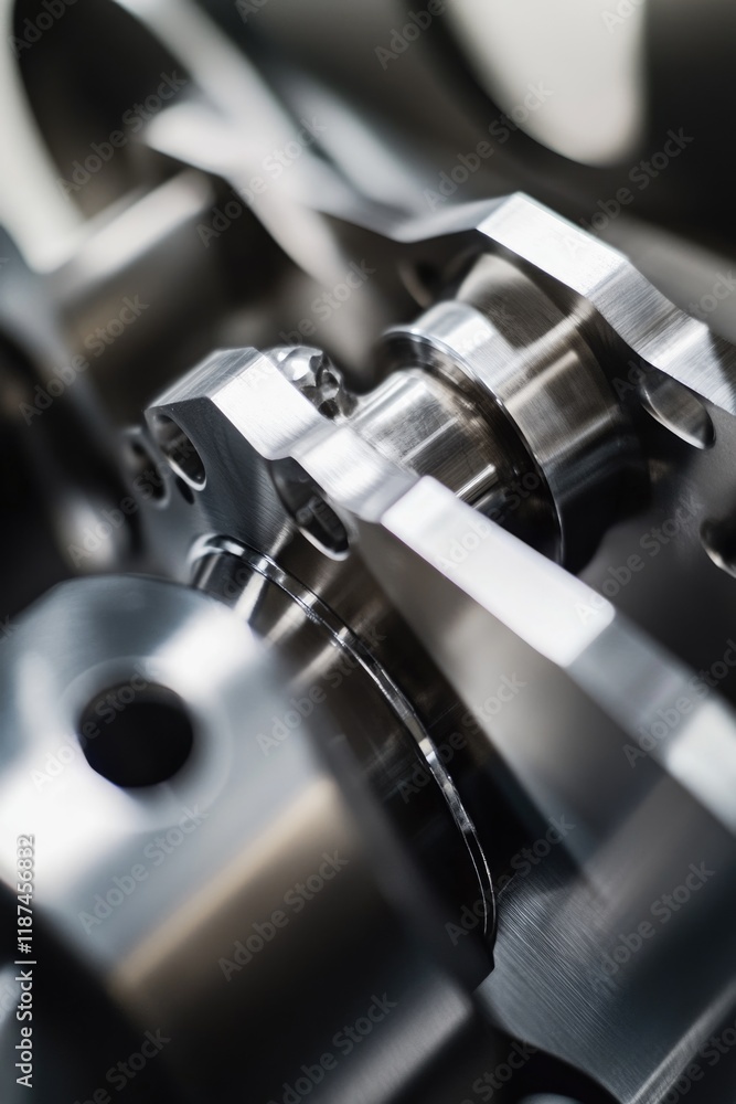 Poster a close-up shot of a machine with various metal components