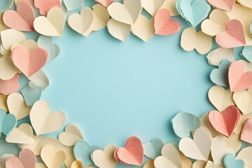 Fototapeta premium Hyper-Realistic Arrangements of Hearts Patterns and Textures