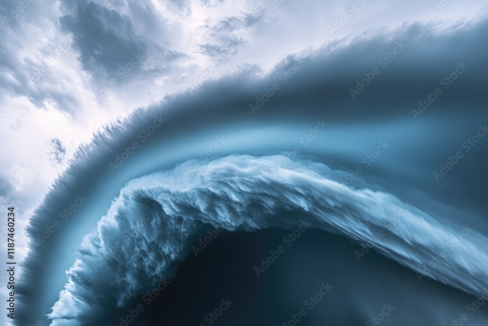Poster A massive wave breaks into the ocean, creating a splash and foam