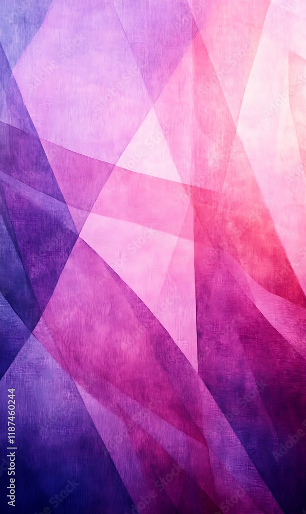 Poster diagonal lines and geometric patterns in soft pink and purple hues, creating a smooth and abstract g