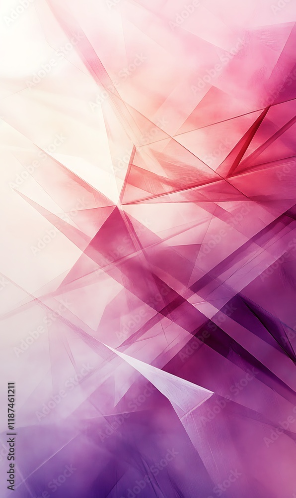 Aufkleber gradient background of pink and purple hues with intersecting lines and abstract shapes in focus