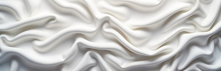 Elegant white fabric with flowing soft drapes. Smooth, silky texture. Luxurious material. Clean design. Subtle subtle waves. Perfect for fashion, interior design, luxury branding. Use image for