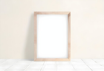 Minimalist Photograph Of Wooden Frame Against A Plain Background
