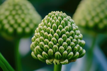 Fototapeta premium A close-up shot of a bouquet of green flowers, perfect for decorating or adding to a nature-inspired theme