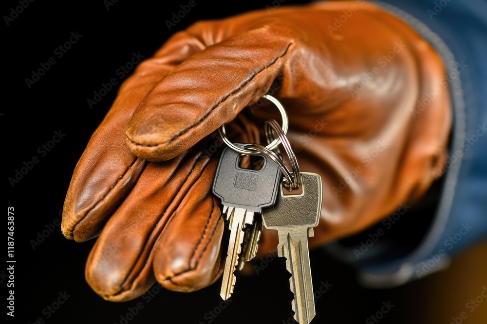 Wall mural a person holds a bunch of keys in their hand, potentially for unlocking or finding something