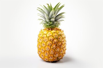 Fresh pineapple displayed on a clean white background for culinary inspiration and healthy eating