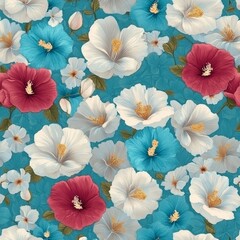 Traditional Hawaiian wallpaper featuring a modern seamless pattern