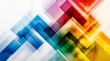 Vibrant abstract art featuring a dynamic interplay of colorful geometric shapes.