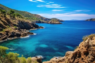 Fototapeta premium Cap de Creus: Stunning Sea Landscape of Famous Tourist Destination in Costa Brava, Girona Province, Catalonia on a Sunny Summer Day