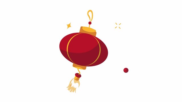 chinese new year lantern icon animation motion graphic design video, hanging lantern animated icon