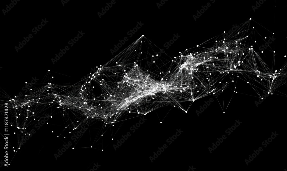 Poster abstract network digital connections data flow